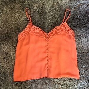 Forever 21 Orange Buttoned Crop Camisole